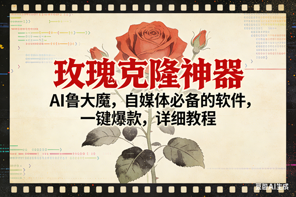 (17000期)玫瑰克隆神器,ai鲁大魔,自媒体必备,一键爆款,详细使用教程-鸿雁学习网