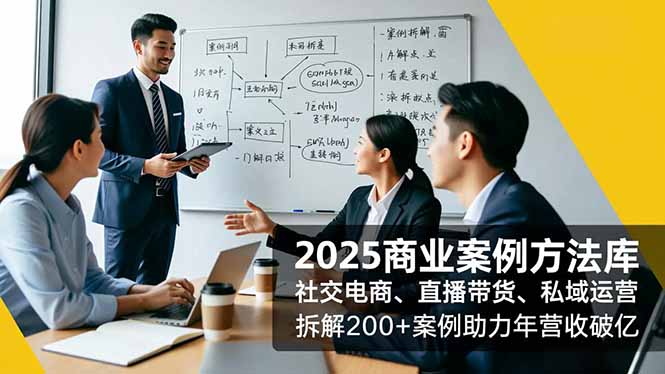2025商业案例方法库，社交电商、直播带货、私域运营，拆解200+案例助力年营收破亿-鸿雁学习网