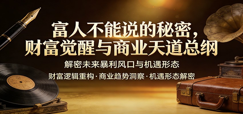 富人不能说的秘密，财富觉醒与商业天道总纲，解密未来暴利风口与机遇形态-鸿雁学习网