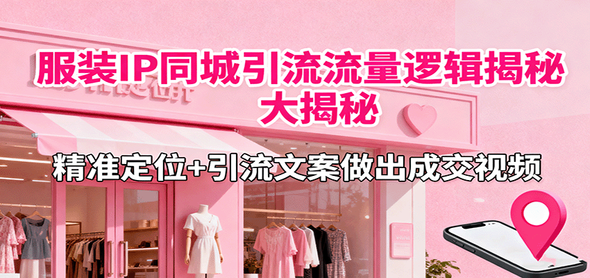 服装IP同城引流流量逻辑大揭秘，精准定位+引流文案做出成交视频-鸿雁学习网