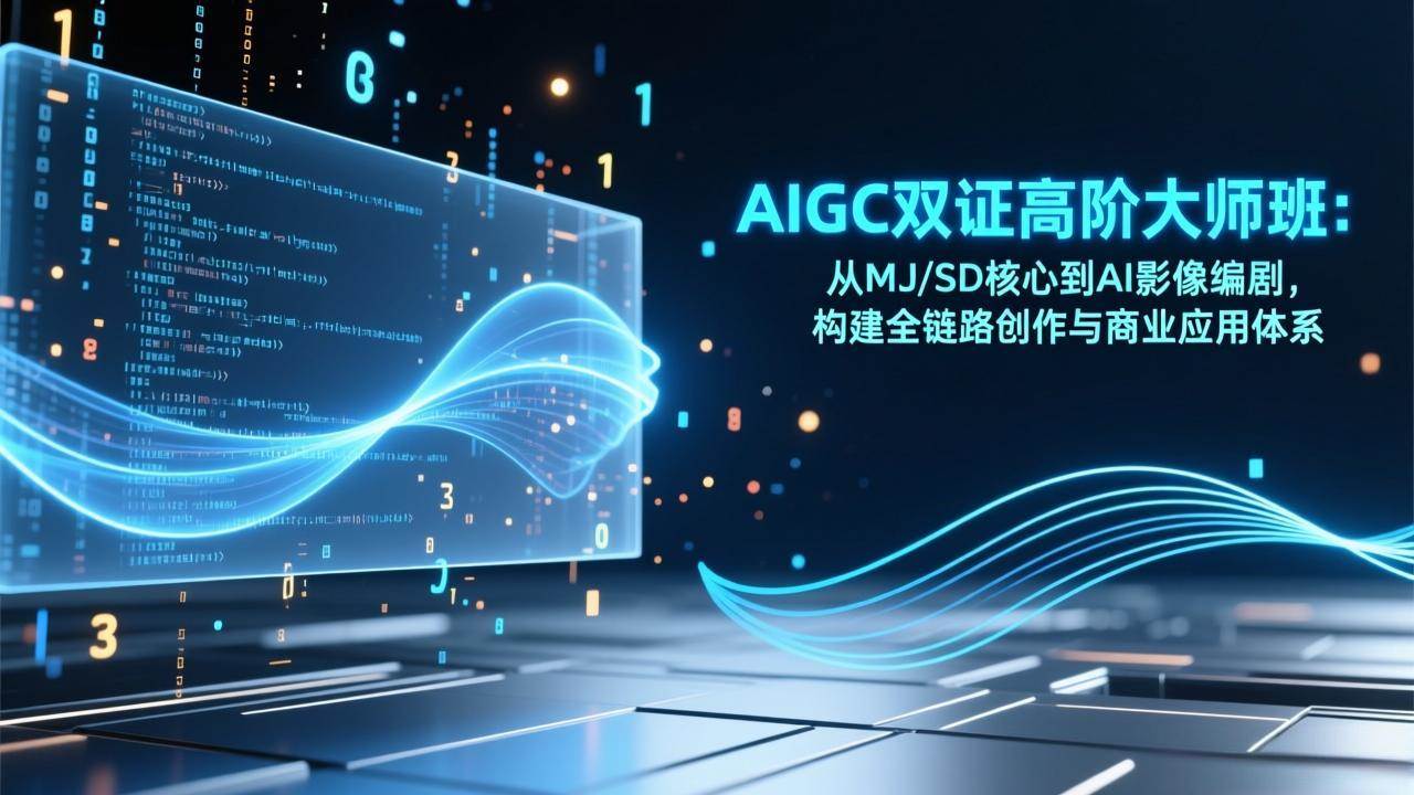 （17198期）AIGC双证高阶大师班：从MJ/SD核心到AI影像编剧，构建全链路创作与商业应用体系-鸿雁学习网