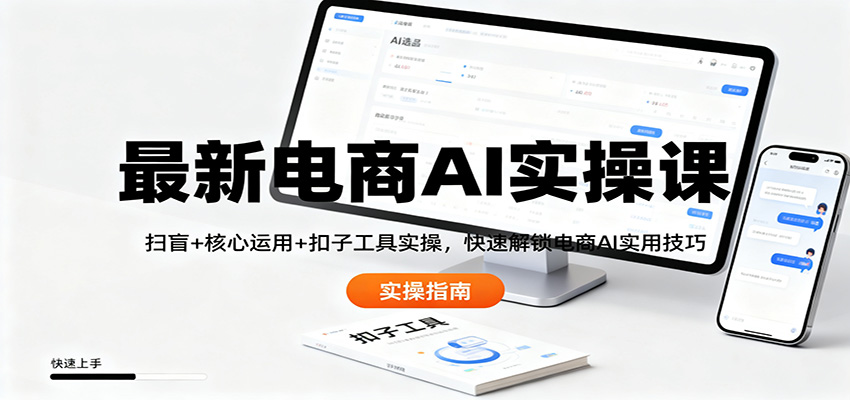 最新电商AI实操课：扫盲+核心运用+扣子工具实操，快速解锁电商AI实用技巧-鸿雁学习网