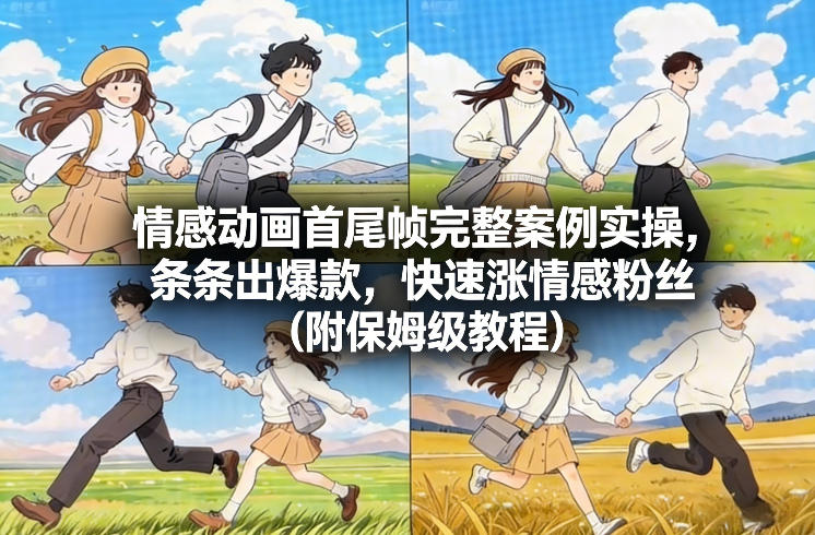 情感动画首尾帧完整案例实操,条条出爆款,快速涨情感粉丝(附保姆级教程)-鸿雁学习网