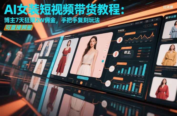 AI女装短视频带货教程:博主7天狂賺2W佣金,手把手复刻玩法,可直接照搬 AI女装短视频带货教程:博主7天狂賺2W佣金,手把手复刻玩法,可直接照搬