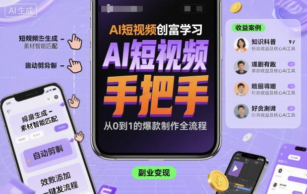 AI短视频创富学习，手把手教会你制作AI短视频-鸿雁学习网