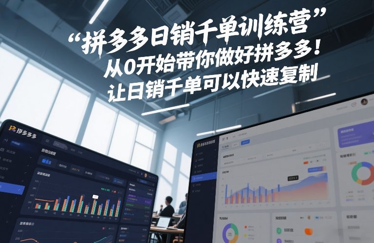 拼多多日销千单训练营，从0开始带你做好拼多多，让日销千单可以快速复制(更新26年3月)-鸿雁学习网