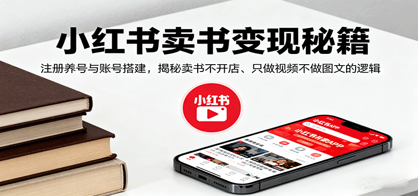小红书卖书变现秘籍，注册养号与账号搭建，揭秘卖书不开店、只做视频不做图文的逻辑-鸿雁学习网
