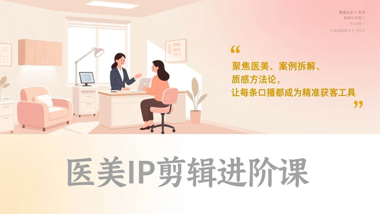（17303期）医美IP剪辑进阶课，聚焦医美、案例拆解、质感方法论，让每条口播都成为精准获客工具-鸿雁学习网
