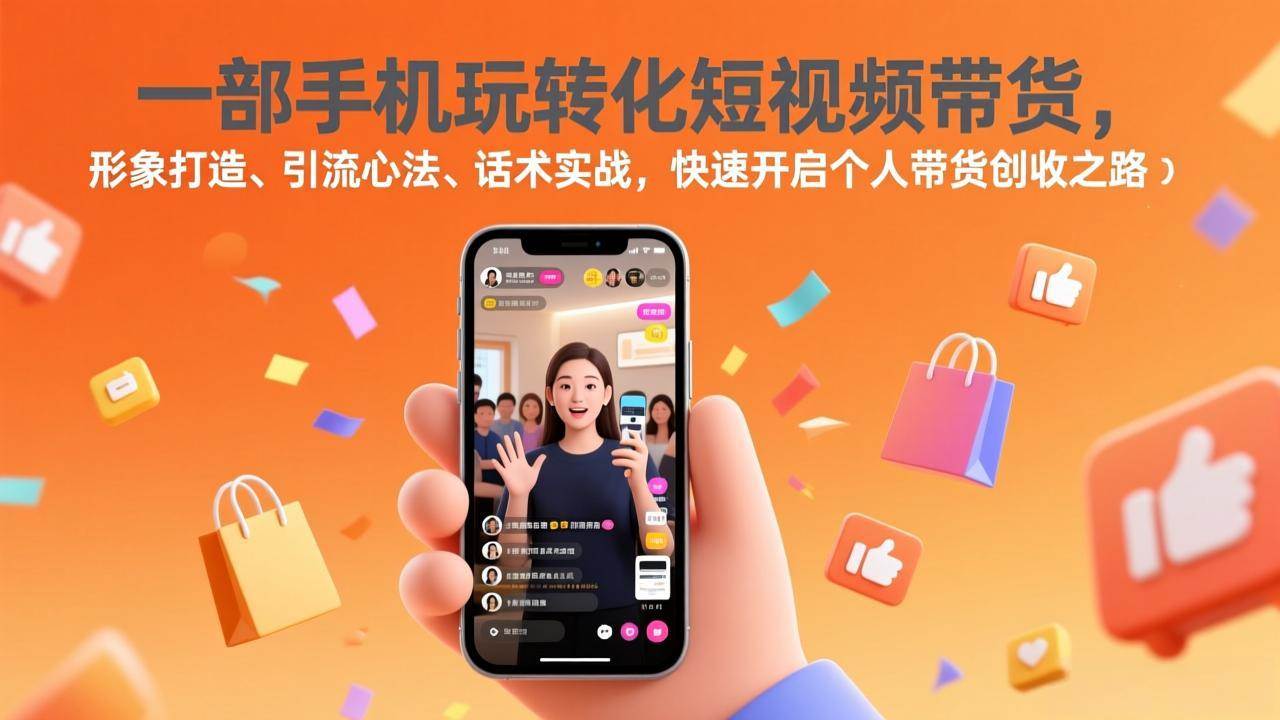 （17356期）一部手机玩转化短视频带货，形象打造、引流心法、话术实战，快速开启个人带货创收之路-鸿雁学习网