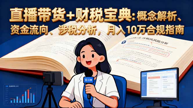直播带货+财税宝典：概念解析、资金流向、涉税分析，月入10万合规指南-鸿雁学习网