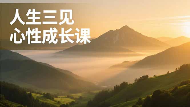 人生三见心性成长课，见天地众生自己，搞透人性安顿身心，活出清晰自我，内在富足无价-鸿雁学习网