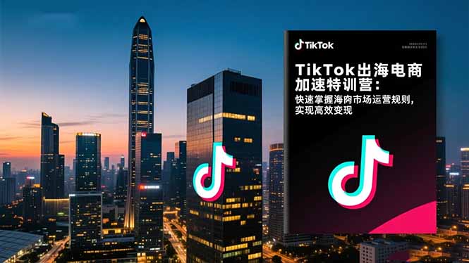 TikTok出海电商加速特训营：快速掌握海外市场运营规则，实现高效变现-鸿雁学习网