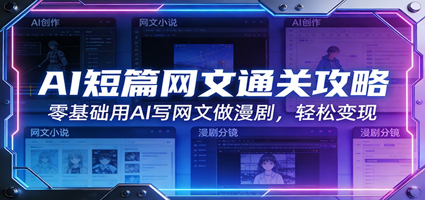 AI短篇网文通关攻略：零基础用AI写网文做漫剧，轻松变现-鸿雁学习网