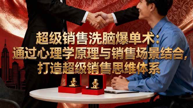 （16370期）超级销售洗脑爆单术：通过心理学原理与销售场景结合,打造超级销售思维体系-鸿雁学习网