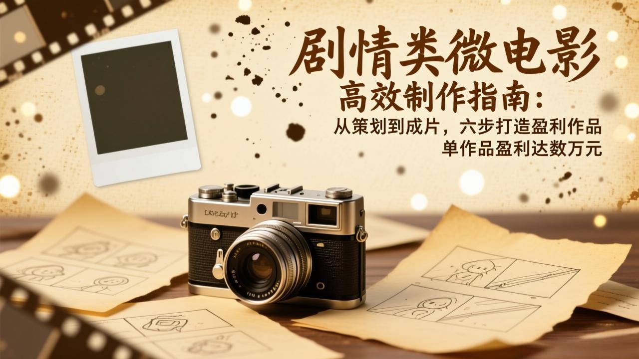 剧情类微电影高效制作指南：从策划到成片，六步打造盈利作品，单作品盈利达数万元-鸿雁学习网