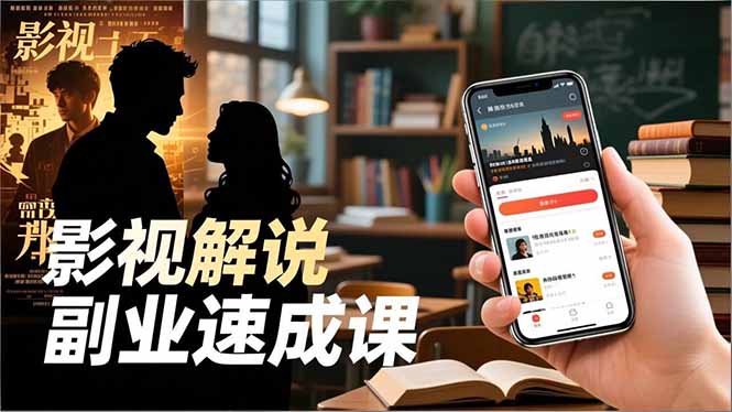 Tk影视解说副业速成课，软件安装、全流程实操、爆款预设，新手两周变现-鸿雁学习网