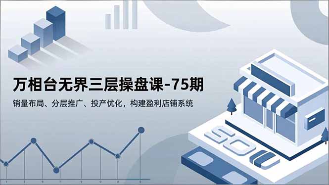 万相台无界三层操盘课-75期，销量布局、分层推广、投产优化，构建盈利店铺系统-鸿雁学习网