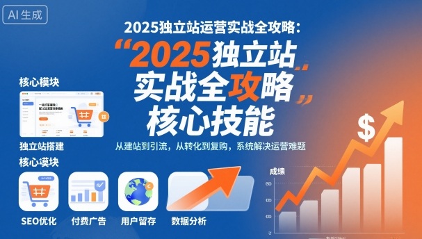 2025独立站运营实战全攻略，一站式掌握独立站运营核心技能-鸿雁学习网