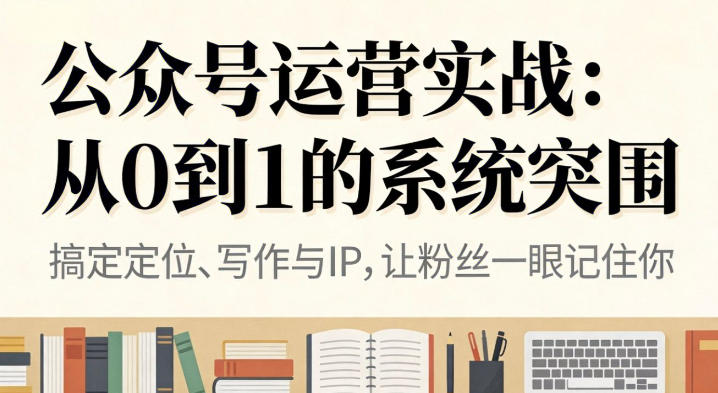 公众号运营实战，从定位到变现的全流程，从0到1的系统突围-鸿雁学习网