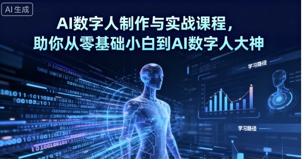 AI数字人制作与实战课程，助你从零基础小白到AI数字人大神-鸿雁学习网