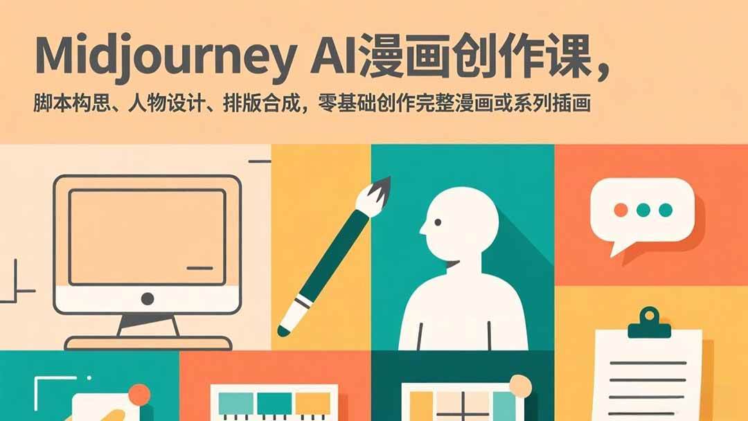 （17299期）Midjourney AI漫画创作课，脚本构思、人物设计、排版合成，零基础创作完整漫画或系列插画-鸿雁学习网