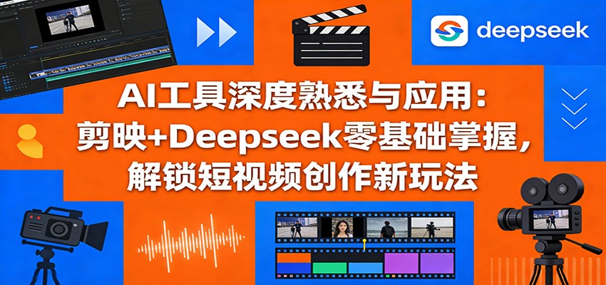AI工具深度熟悉与应用：剪映+Deepseek零基础掌握，解锁短视频创作新玩法-鸿雁学习网