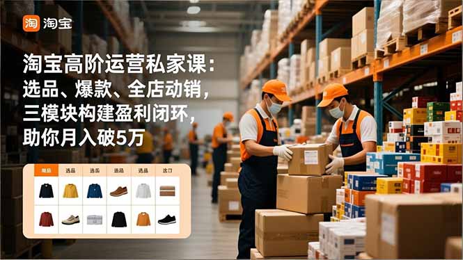 淘宝高阶运营私家课:选品、爆款、全店动销,三模块构建盈利闭环,助你月入破5万(更新12月 淘宝高阶运营私家课:选品、爆款、全店动销,三模块构建盈利闭环,助你月入破5万(更新12月