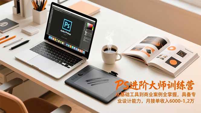 （16868期）PS进阶大师训练营，从基础工具到商业案例全掌握，具备专业设计能力，月接单收入6000-1.2万-鸿雁学习网