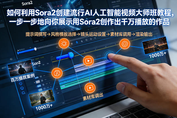 如何利用Sora2创建流行AI人工智能视频大师班，一步一步地向你展示用Sora2创作出千万播放的作品-鸿雁学习网