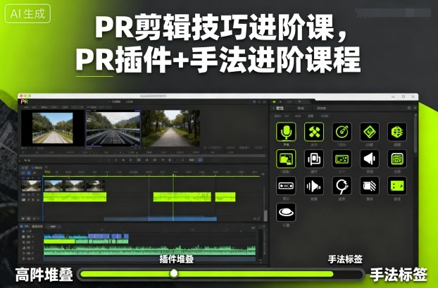 PR剪辑技巧进阶课，PR插件+手法进阶课程-鸿雁学习网