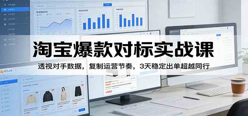 淘宝爆款对标实战课：透视对手数据，复制运营节奏，3天稳定出单超越同行-鸿雁学习网