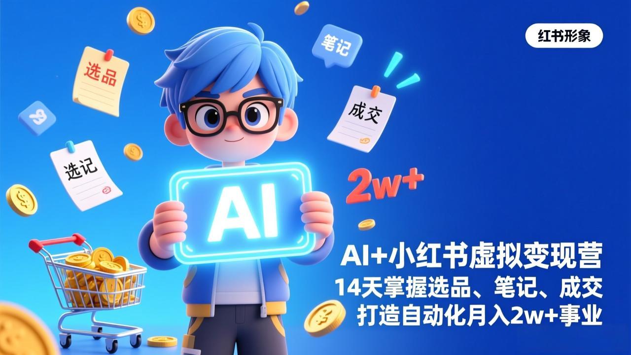 AI+小红书虚拟变现营(完结-鸿雁学习网