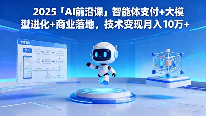 （16384期）2025「AI前沿课」智能体支付+大模型进化+商业落地，技术变现月入10万+-鸿雁学习网