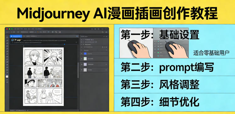 利用Midjourney AI人工智能轻松创作漫画插画教程，零基础创作完整漫画插画-鸿雁学习网