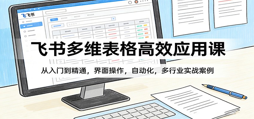 飞书多维表格高效应用课：从入门到精通，界面操作，自动化，多行业实战案例-鸿雁学习网