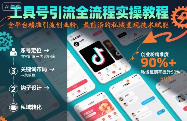 工具号引流全流程保姆级实操教程，全平台精准引流创业粉，最前沿的私域变现技术赋能-鸿雁学习网