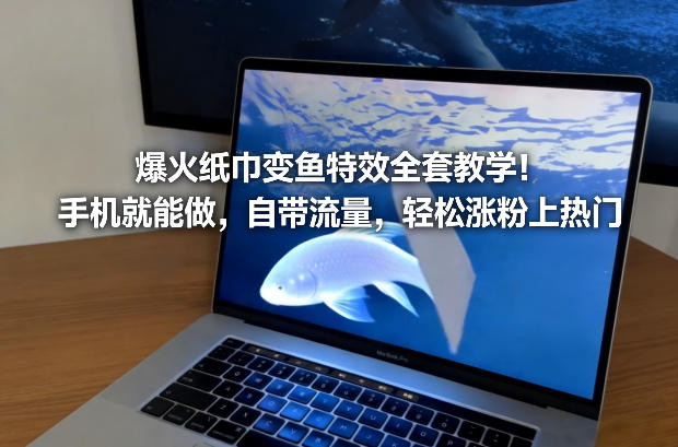 爆火纸巾变鱼特效全套教学！手机就能做，自带流量，轻松涨粉上热门-鸿雁学习网