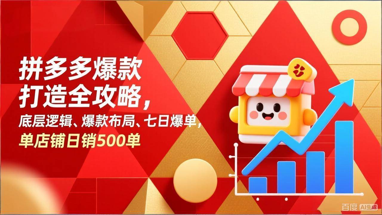 (17346期)拼多多爆款打造全攻略,底层逻辑、爆款布局、七日爆单,单店铺日销500单-鸿雁学习网