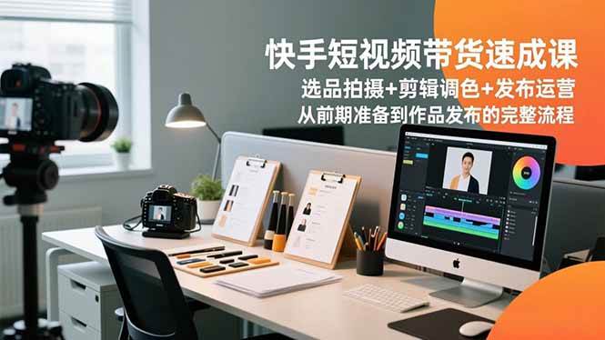 （16752期）快手短视频带货速成课，选品拍摄+剪辑调色+发布运营，从前期准备到作品发布的完整流程-鸿雁学习网