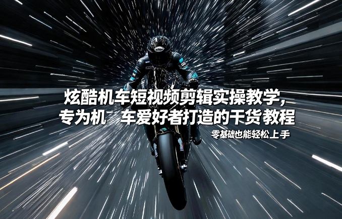 炫酷机车短视频剪辑实操教学，专为机车爱好者打造的干货教程，零基础也能轻松上手-鸿雁学习网