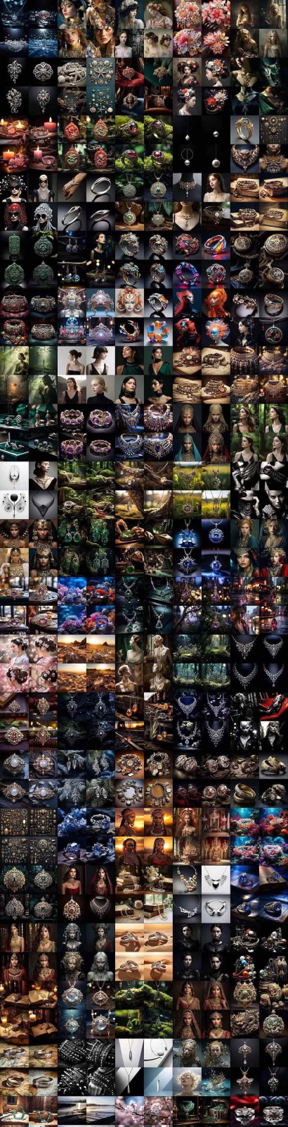 463个Midjourney珠宝摄影提示词：覆盖全品类珠宝，AI设计秒出专业效果