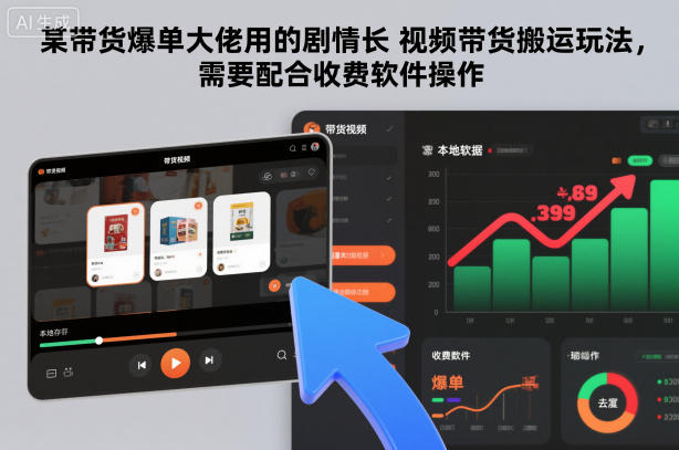 某带货爆单大佬用的剧情长视频带货搬运玩法，需要配合收费软件操作-鸿雁学习网