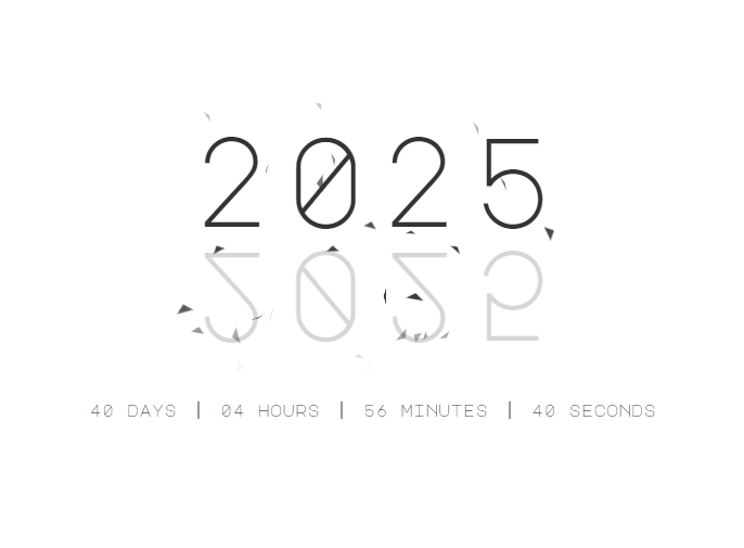 2025年新年倒计时动画效果HTML代码-鸿雁学习网