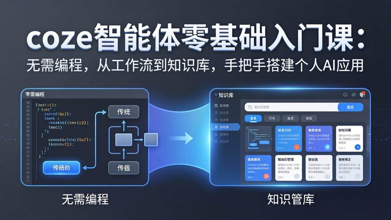 （17775期）coze智能体零基础入门课：无需编程，从工作流到知识库，手把手搭建个人AI应用-鸿雁学习网