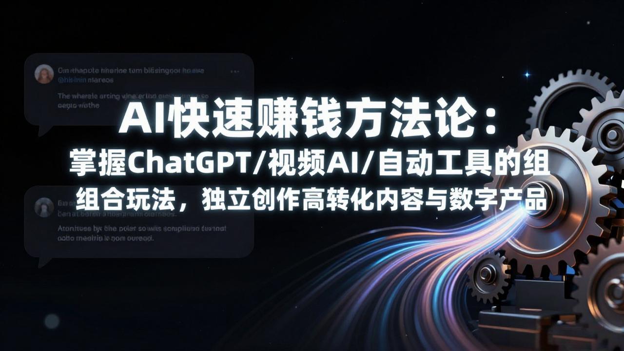 AI快速赚钱方法论：掌握ChatGPT/视频AI/自动化工具的组合玩法，独立创作高转化内容与数字产品-鸿雁学习网