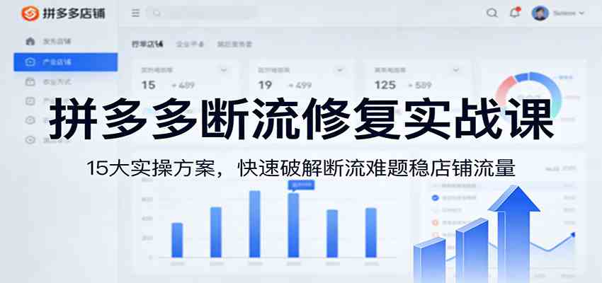 拼多多断流修复实战课:15大实操方案,快速破解断流难题稳店铺流量-鸿雁学习网