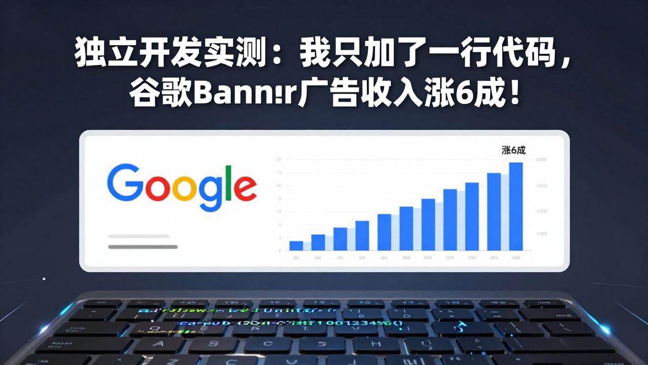 （17574期）付费文章：独立开发实测：我只加了一行代码，谷歌Banner广告收入涨6成！-鸿雁学习网