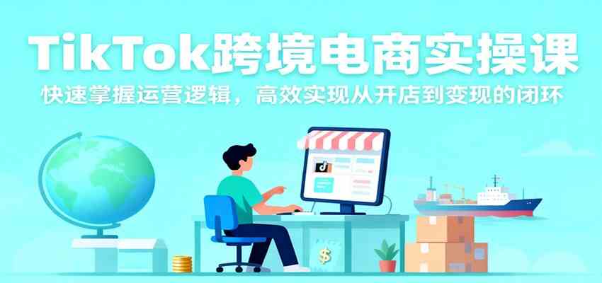 TikTok跨境电商实操课，快速掌握运营逻辑，高效实现从开店到变现的闭环-鸿雁学习网