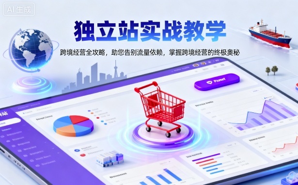 独立站实战教学，跨境经营全攻略，助您告别流量依赖，掌握跨境经营的终极奥-鸿雁学习网