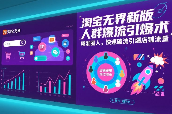 淘宝无界新版人群爆流引爆术，精准圈人，快速破流引爆店铺流量-鸿雁学习网